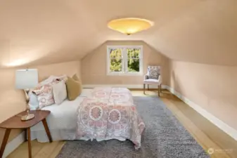 One of two upstairs bedrooms - this one faces west to Taylor Ave. N.