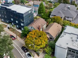 1412 Taylor (right side home) and its twin - shown in context of other neighboring buildings.