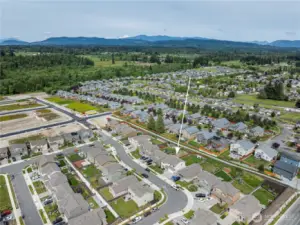 Aerial view of neighborhood