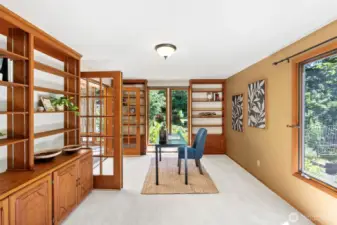 Library large enough for an office and family room