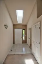 Entry with vaulted ceiling.