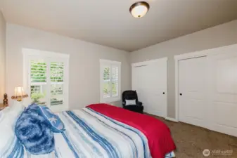 Primary bedroom, two large closets