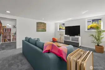 Lower level features a rec room, office, bedroom and bathroom and separate entrance. It could be another ADU MIL apartment!