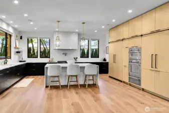 Designer touches and incredible storage spaces are found in the kitchen