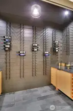 Climate controlled wine room in lower level