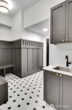 Mud room in lower level