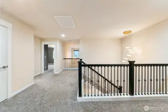Great upstairs layout. View from the primary bedroom door