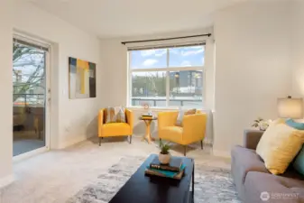 Fresh paint and brand new carpet make the space sparkle and shine.