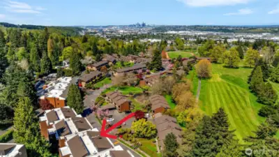 Drone shot looking north.