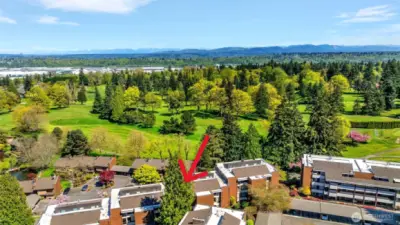 Drone shot looking east.