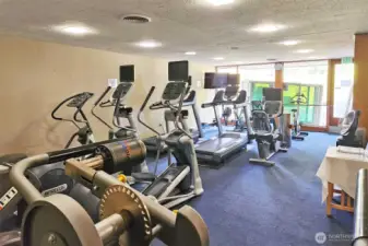 Workout equipment -- One of two rooms.