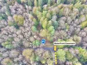 Starting point of walkable easement to shoreline.