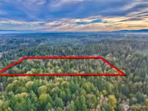 Overhead view with approximate boundaries in red.