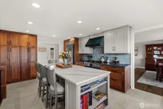 This kitchen won two awards.  First place in the REX (Remodeling of Excellence) award for the Master Builder Association in Pierce County and then First Place at the state level for the Building Industry Association of Washington (BIAW) It has everything in exactly the right places. No detail is overlooked!