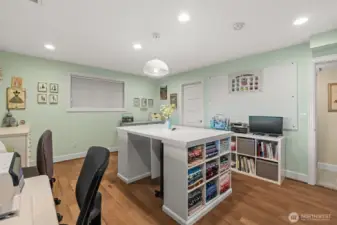 This bedroom is currently being used as an amazing craft-sewing-gift wrapping room.  It has two closets and is an ensuite.