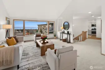 Picture windows showcase Sound and mountain views