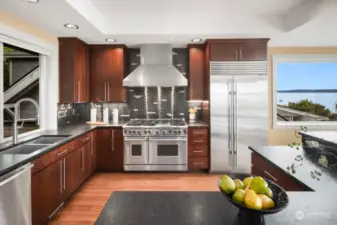 Enjoy ample counter space, perfect for preparing gourmet meals while enjoying the view.