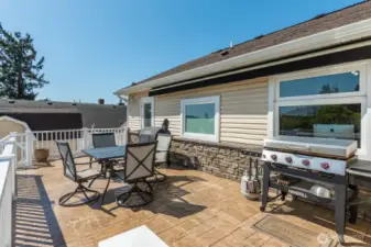 Electric awning for year round enjoyment.