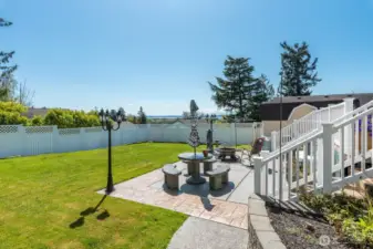 Concrete patio set stays with the home!