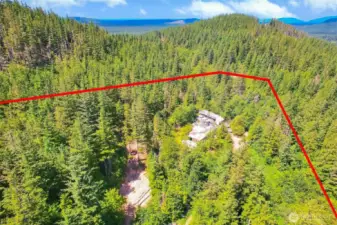 Aerial View - Property line estimate - not actual.