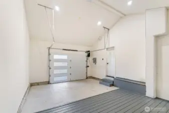 Oversized 1 car garage with EV charger