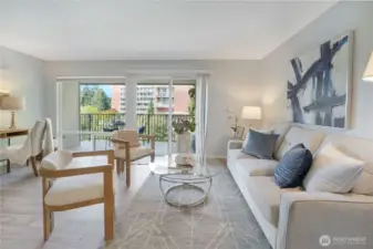 Another view of the living with the large deck ahead
