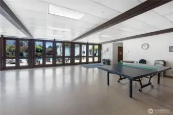 The pool as seen from inside the cabana - space to celebrate birthdays or catch some ping pong