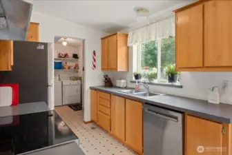 Sightline from the kitchen to the laundry room