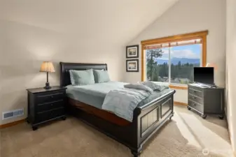 Primary bedroom with amazing mountain views.
