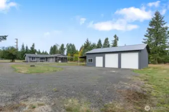 Driveway offers privacy and plenty of parking.