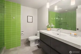 Guest bathroom in the daylight basement.