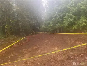 Drain field is tape off.