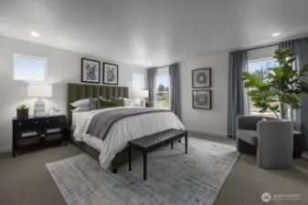 Primary Bedroom - Model home photo, some options displayed are not included at the base price