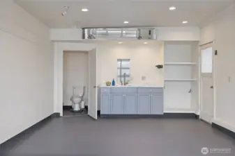 Studio includes a toilet closet & sink.