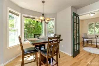 Informal dining area in kitchen nook.