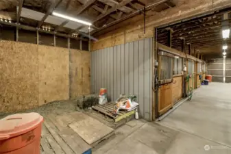 Hay storage area and to the left of this area is washer and dryer hook up.