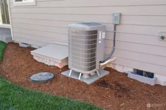 High efficiency 5-stage heat pump with wifi thermostat  providing both heat and air-conditioning. Photo for illustration only, not actual