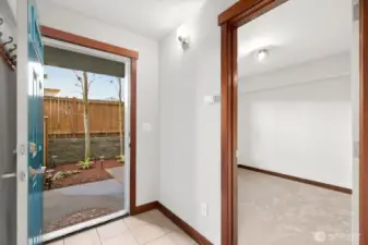 access to backyard patio on lower level