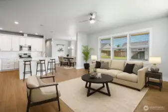 Virtually staged great room