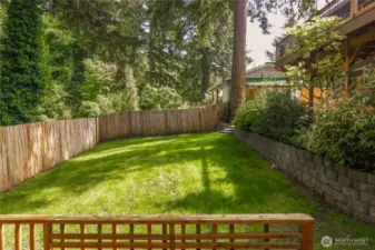 View from the lower deck onto the back lawn.