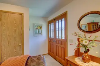 French door entry with coat closet