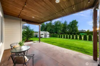 Large Covered Patio with shades