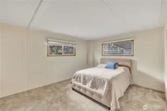 Primary bedroom has been newly painted.