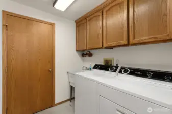 Laundry room leads to garage