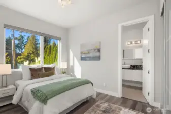 A main floor ensuite bedroom for guests or family.