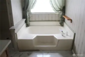 bath tub in primary bathroom