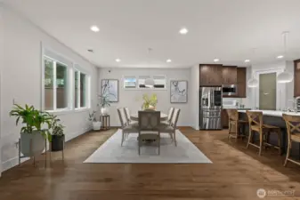 Delight in this spacious dining room with the aid of easy transitioning from the kitchen to table.