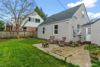 Back of house, patio area and backdoor