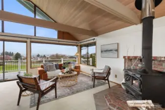 Cozy wood stove on the main level!