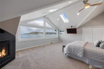 Primary suite on upper level with knock out views.